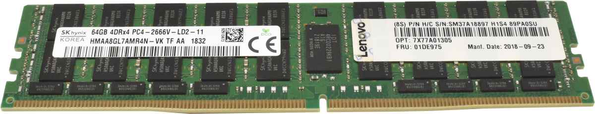512GB Lenovo SKhynix 8x 64GB 4DRx4 PC4-2666V-L DDR4 RAM HMAA8GL7AMR4N-VK 01DE975
