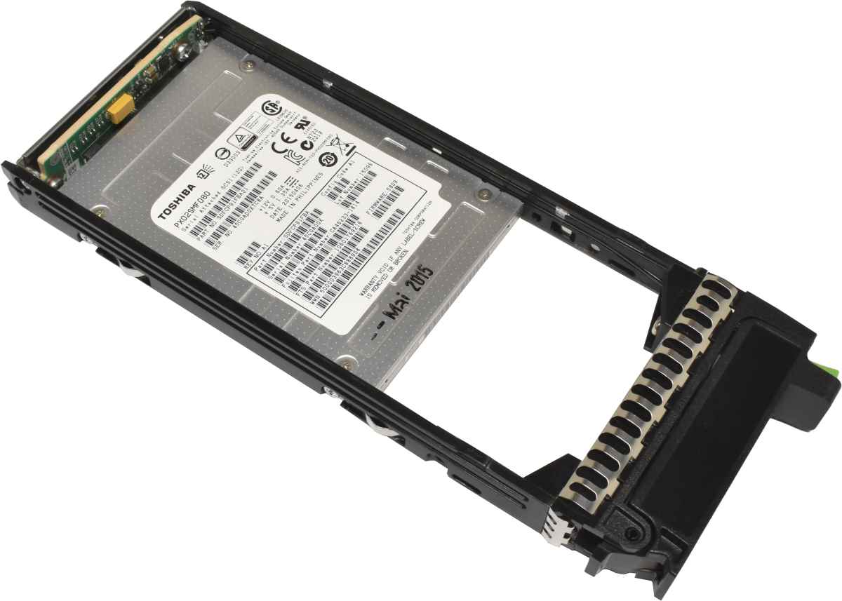 Fujitsu Toshiba 800GB 2.5" 12G SAS SSD PX02SMF080 SDFCP91FBA mit Rahmen CA07670-E672