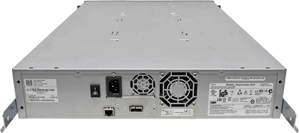 Dell PowerVault 124T 01YM54 LTO-5 SAS Tape Autoloader 16 Slots 2 Magazines +Rack Ears Dell PowerVault 124T 01YM54 LTO-5 SAS Tape Autoloader 16 Slots 2 Magazines +Rack Ears
