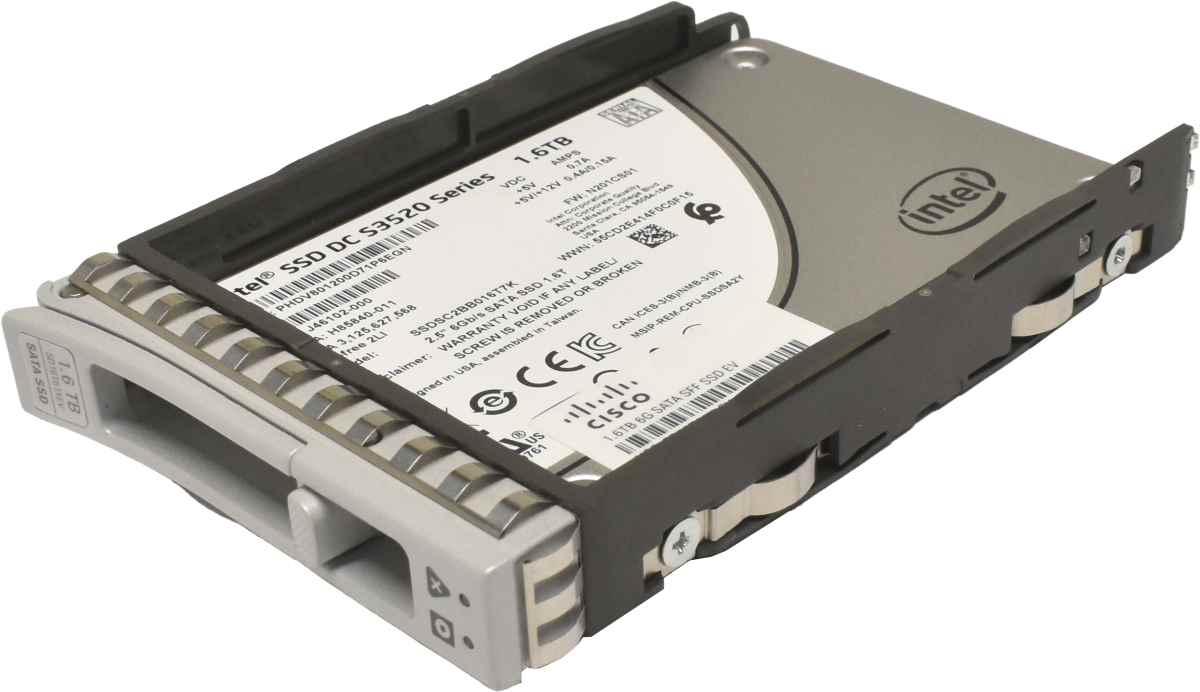 Cisco Intel DC S3520 Series 1.6TB 2.5" 6G SATA SSD SSDSC2BB016T7K UCS-SD16T61X-EV Server Cisco Intel DC S3520 Series 1.6TB 2.5" 6G SATA SSD SSDSC2BB016T7K UCS-SD16T61X-EV Server