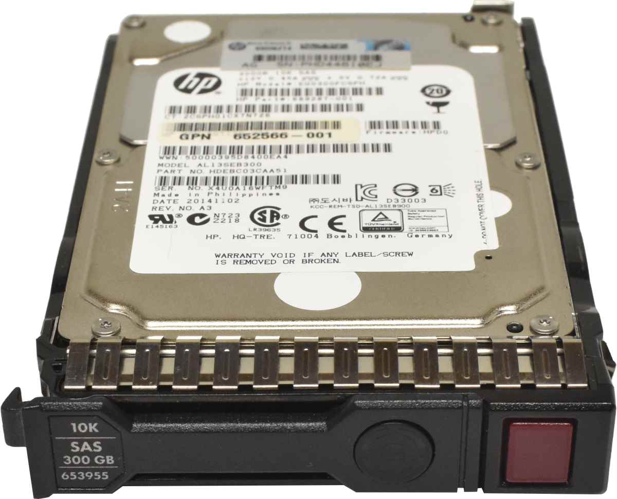 HP 300GB 2.5" 6G 10K SAS HDD Festplatte EG0300FCSPH 689287-001 652566-001 AL13SEB300 mit Rahmen