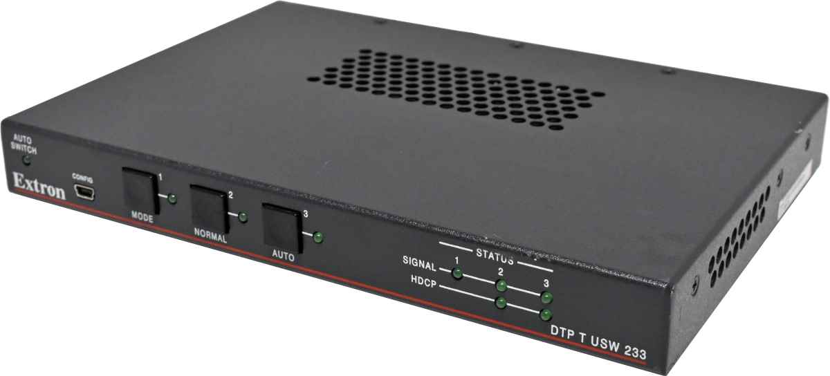 Extron DTP T USW 233 3-Input Switcher with Integrated DTP Transmitter and Audio Embedding no PSU Extron DTP T USW 233 3-Input Switcher with Integrated DTP Transmitter and Audio Embedding no PSU