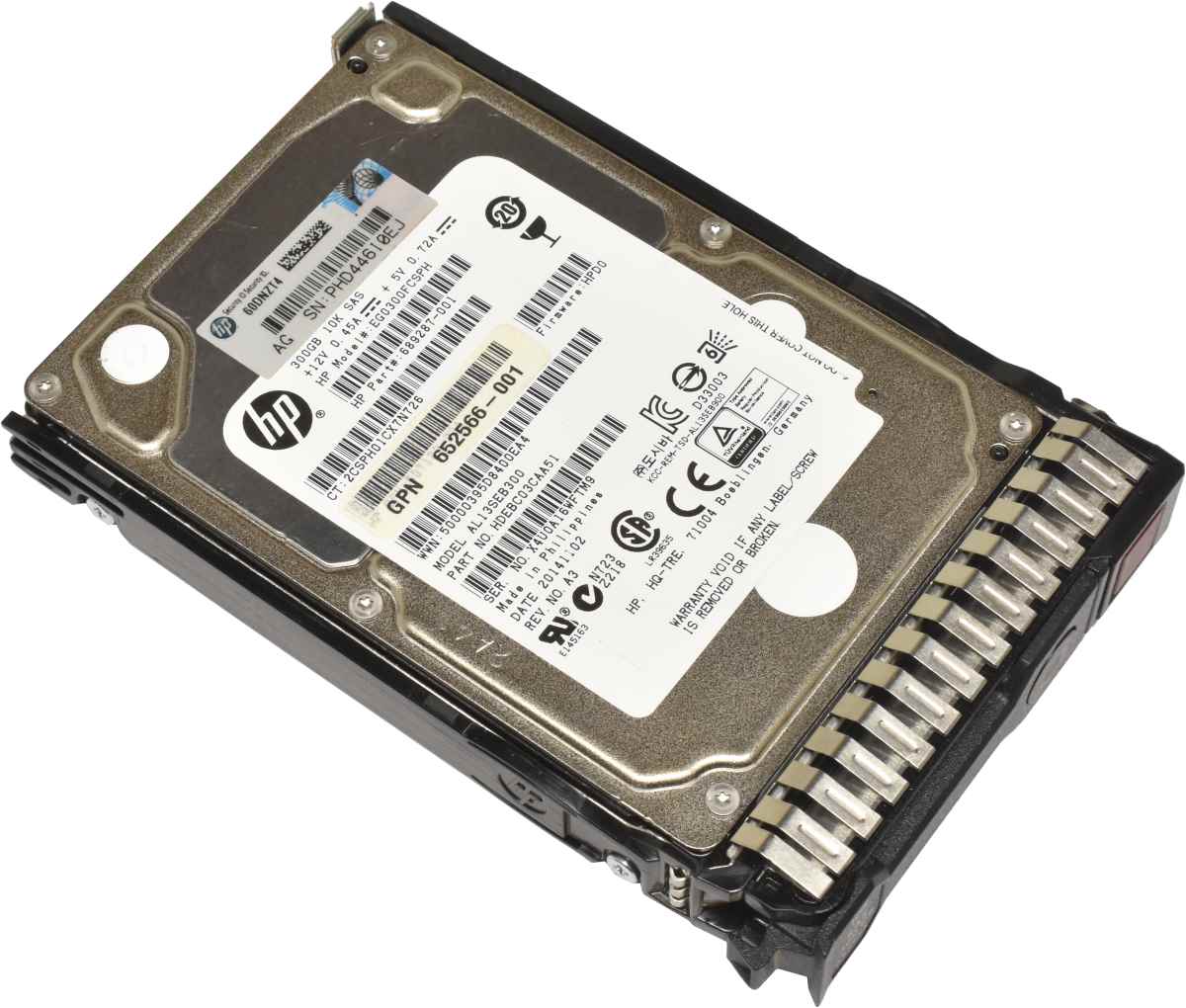 HP 300GB 2.5" 6G 10K SAS HDD Festplatte EG0300FCSPH 689287-001 652566-001 AL13SEB300 mit Rahmen