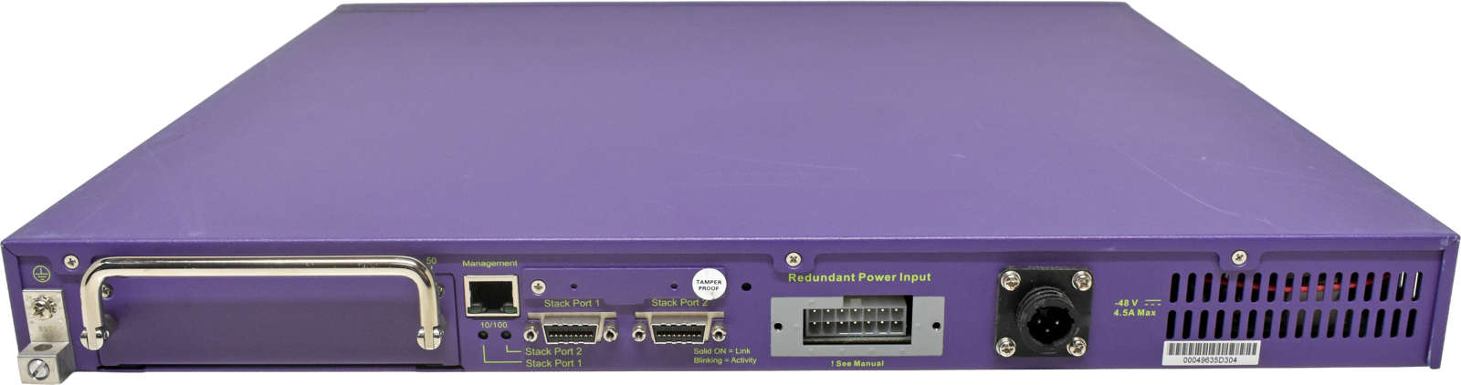 Extreme-Summit-X450a-48tDC-16165-48-Port-RJ-45-GE-002.jpg Extreme Summit X450a-48tDC 16165 48-Port RJ-45 GE Switch 4x 1G SFP no PSU