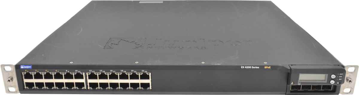 Juniper EX4200-24T 24-Port GE 8-Port PoE +Module 4x1G SFP Juniper EX4200-24T 24-Port GE 8-Port PoE +Module 4x1G SFP 1x PSU