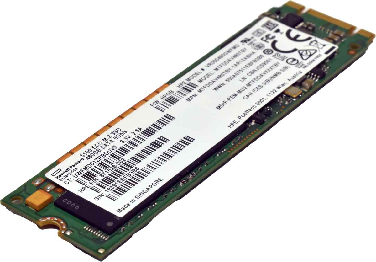 HP 5100 ECO MTFDDAV480TBY Solid State Drive (SSD) 480 GB M.2 SATA 871628-002 HP 5100 ECO MTFDDAV480TBY Solid State Drive (SSD) 480 GB M.2 SATA 871628-002