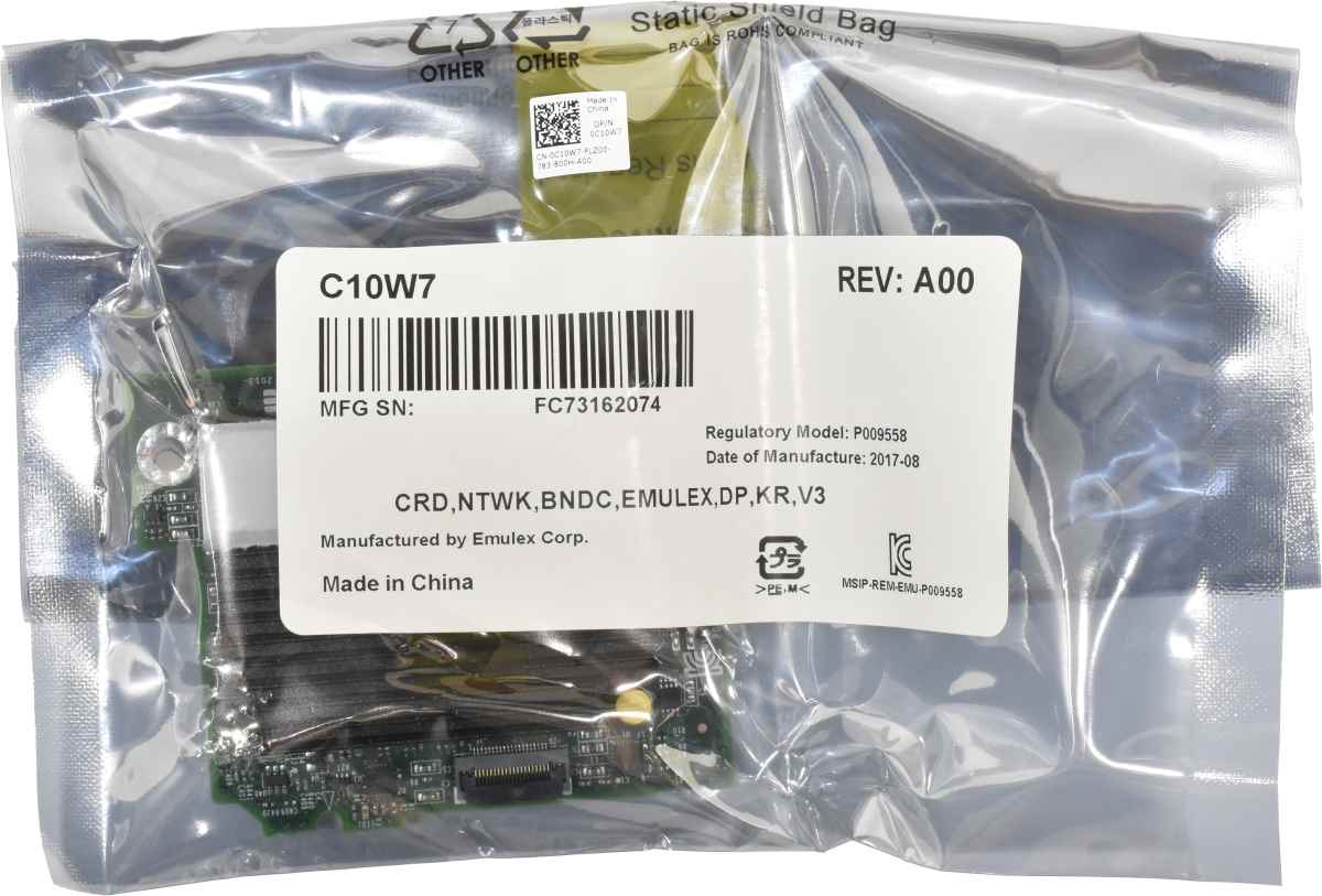 EMULEX / DELL P009558 10G Dual Port Blade Network Daughter Card C10W7 P009558-41M EMULEX / DELL P009558 10G Dual Port Blade Network Daughter Card C10W7 P009558-41M