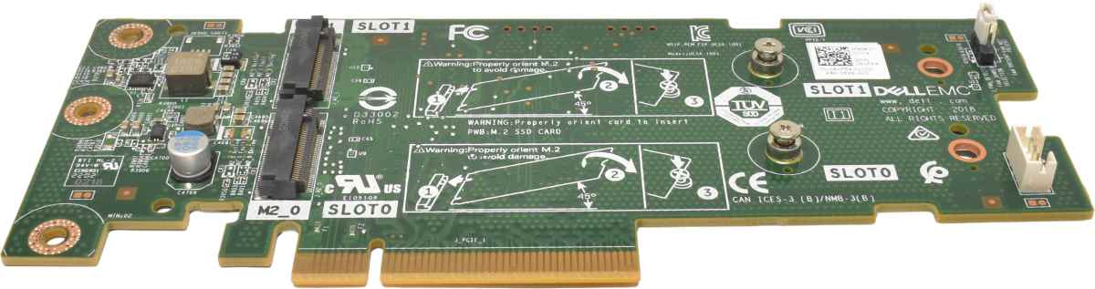 Dell 061F54 BOSS SSD Adapter Card PCI-Express x8 to 2x M.2 2280 SSD Slots ohne Bracket Dell 061F54 BOSS SSD Adapter Card PCI-Express x8 to 2x M.2 2280 SSD Slots ohne Bracket