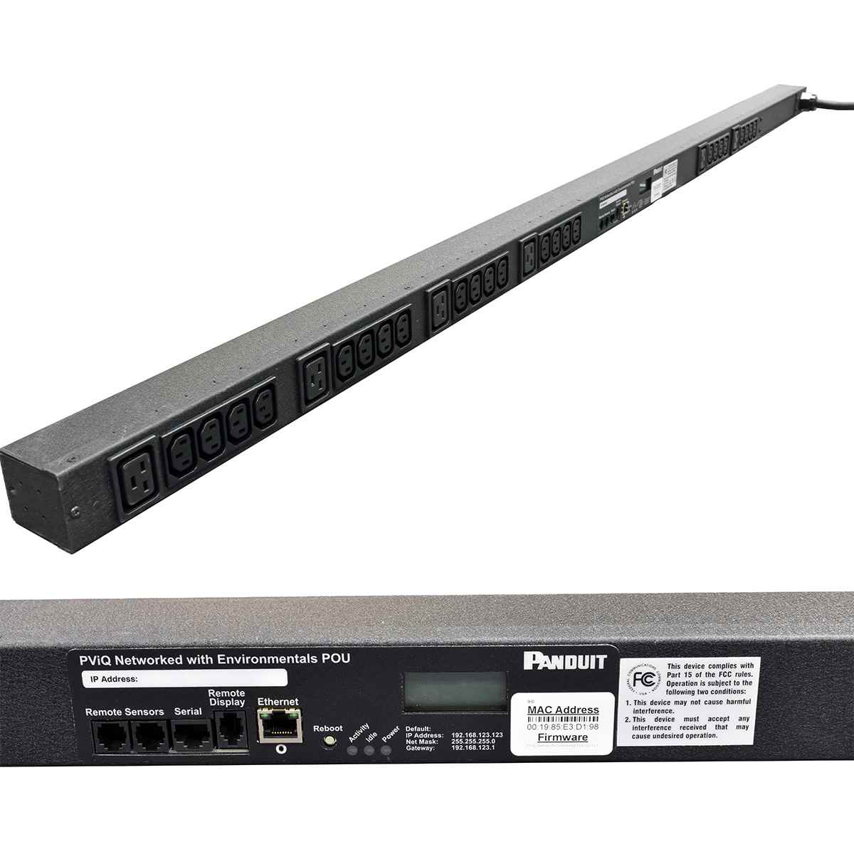Panduit PDU GRCXBN302-102IN6PS6-D 24x C13 6x C19 16A 208-240 VAC 50/60 Hz Panduit PDU GRCXBN302-102IN6PS6-D 24x C13 6x C19 16A 208-240 VAC 50/60 Hz