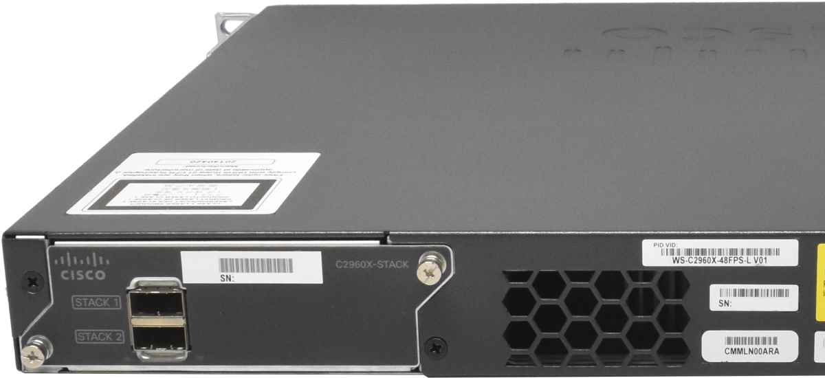 Cisco WS-C2960X-48FPS-L 48-Port PoE+ RJ-45 GE Switch 4x SFP +Rack Ears + C2960X-STACK