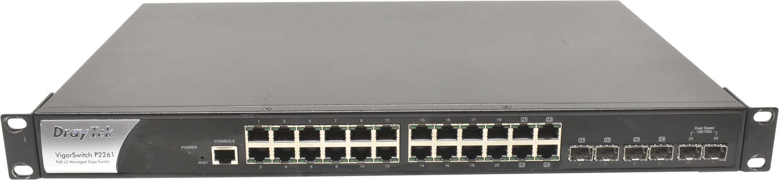 DrayTek-VigorSwitch-P2261-24-Ports-GE-RJ-45-6-Port-002.jpg DrayTek VigorSwitch P2261 24-Ports GE RJ-45 6-Ports GE SFP Rack Ears