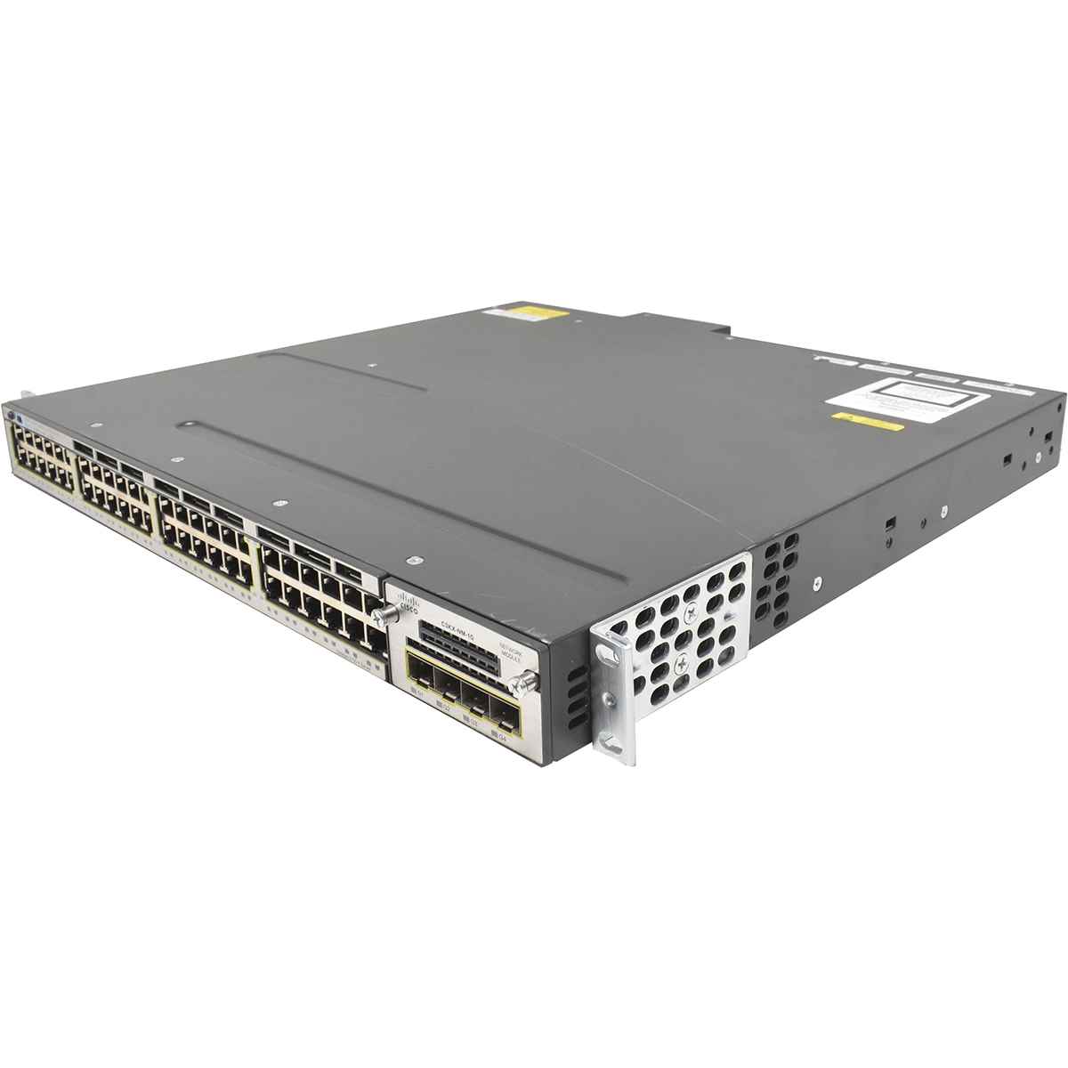 Cisco WS-C3750X-48T-S 48-Port RJ-45 GE Switch 1x PSU + C3KX-NM-1G Rack Ears Cisco WS-C3750X-48T-S 48-Port RJ-45 GE Switch 1x PSU + C3KX-NM-1G Rack Ears