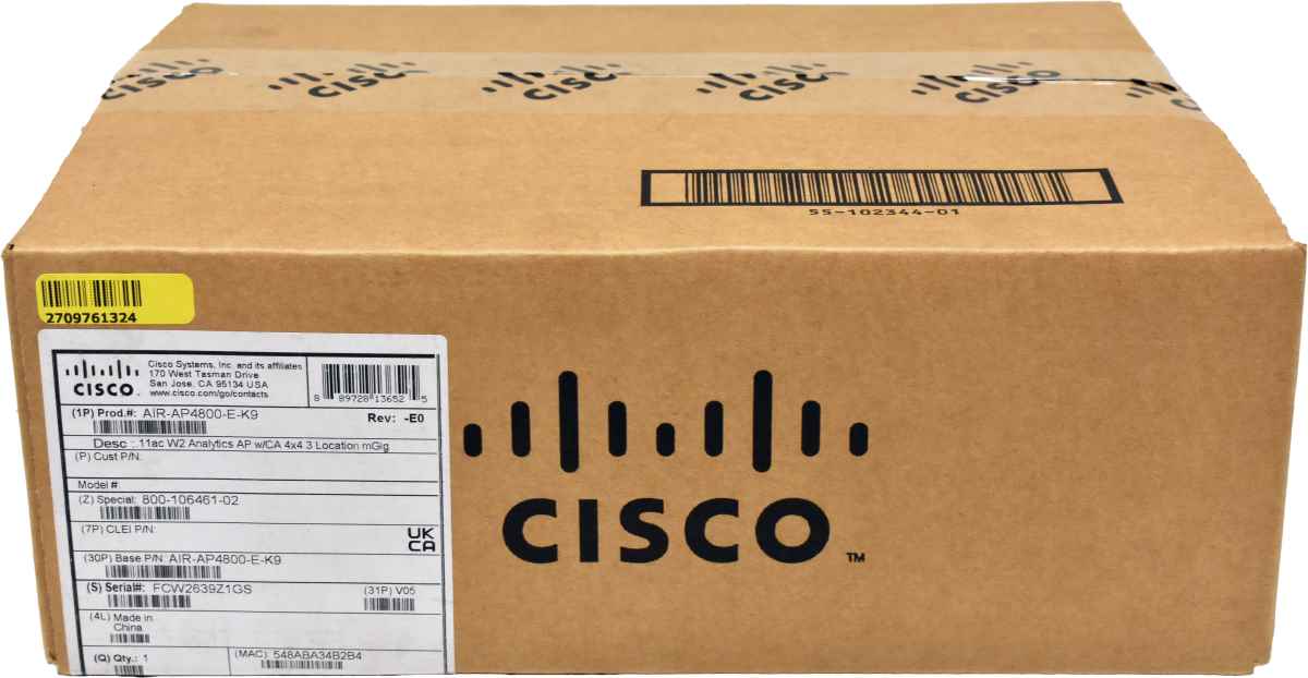 Cisco Aironet 4800 Series 802.11ac Dual Band Analytics Access Point AIR-AP4800-E-K9 NEW