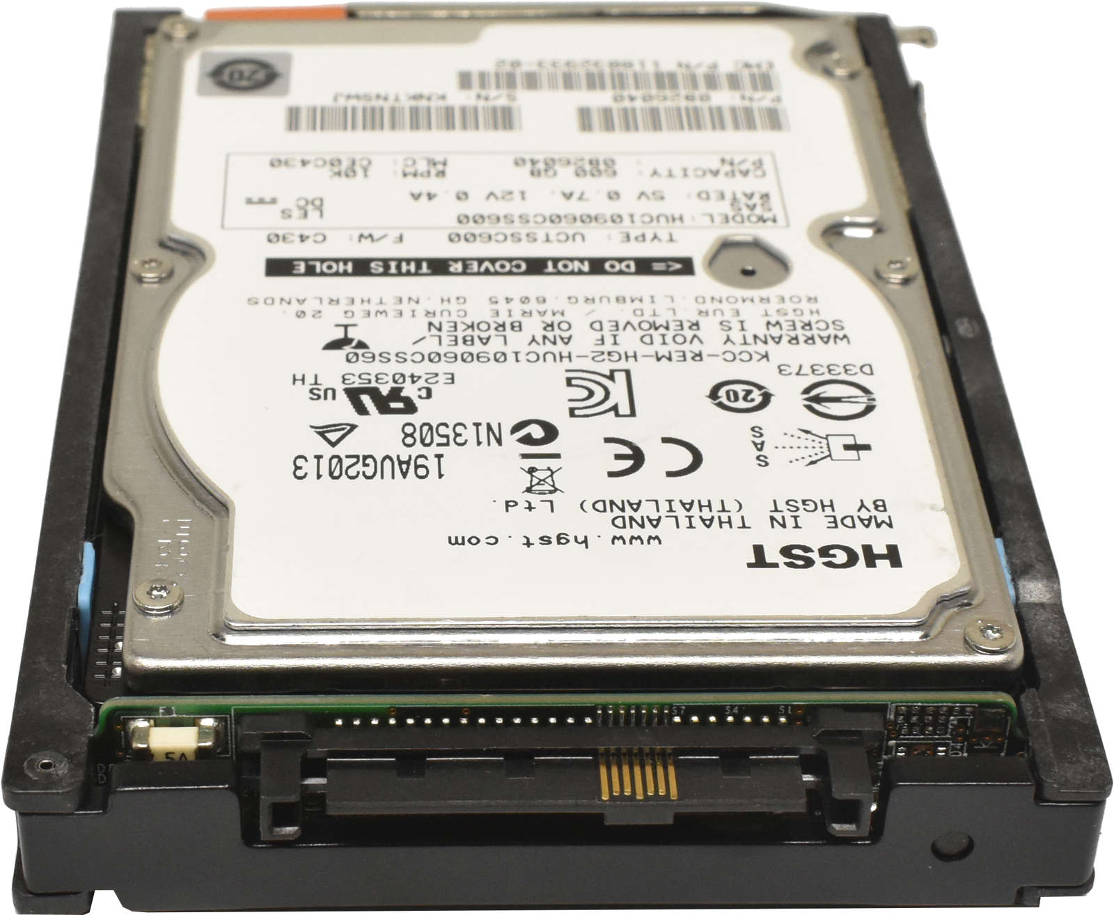 EMC HGST 600GB 2.5" 10K 6G SAS HDD Festplatte HUC109060CSS600 0B26040 118032933-02 mit EMC Rahmen