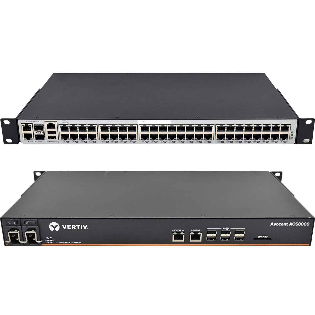 Vertiv Avocent ACS8048DAC 48-Port Advanced Console Server 500-328-502 +Rack Ears Vertiv Avocent ACS8048DAC 48-Port Advanced Console Server 500-328-502 +Rack Ears