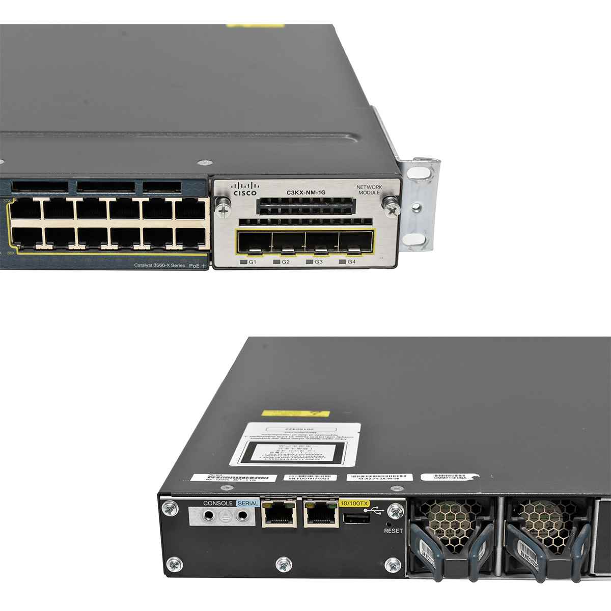 Cisco Catalyst WS-C3560X-48PF-S 48-Port RJ-45 PoE+ GE Switch +C3KX-NM-1G 1x PSU Cisco Catalyst WS-C3560X-48PF-S 48-Port RJ-45 PoE+ GE Switch +C3KX-NM-1G 2x PSU