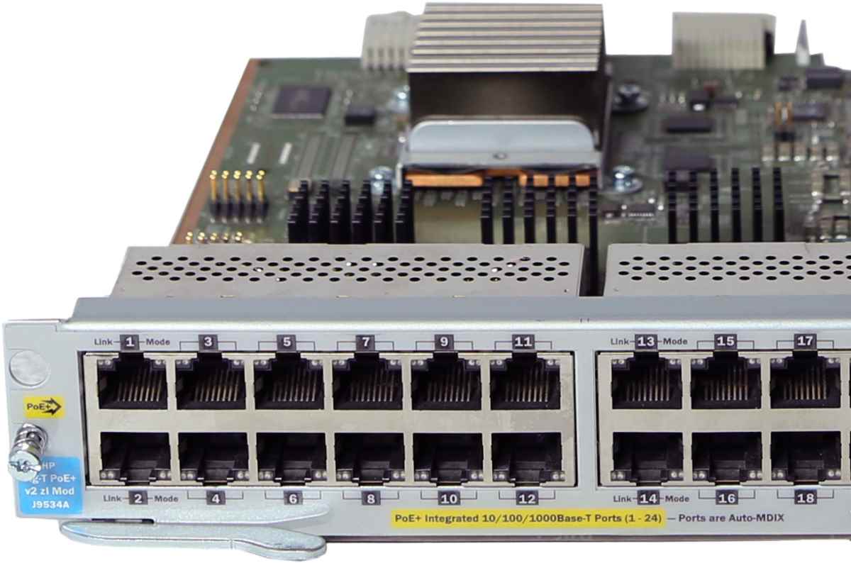 HP J9534A Gig-T PoE+ v2 zl Module for E5400/8200 zl Series Switches PN 5064-2002 HP J9534A Gig-T PoE+ v2 zl Module for E5400/8200 zl Series Switches PN 5064-2002