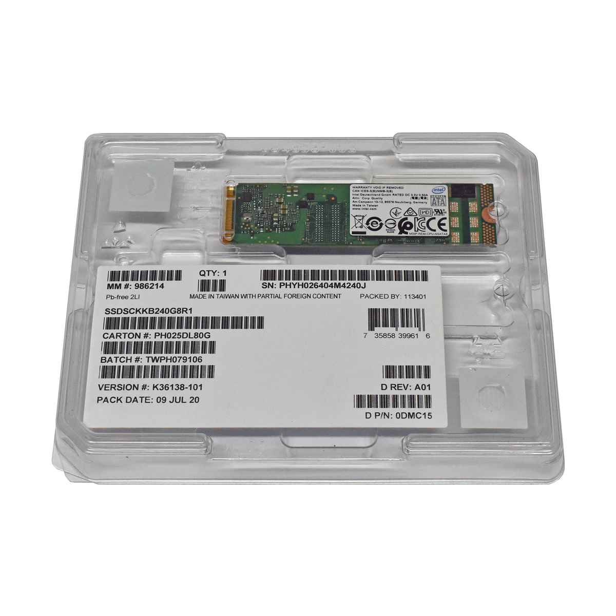 Dell Intel SSDSCKKB240G8R 0DMC15 240GB M.2 SSD SATA 6 Gbit/s NEU NEW Dell Intel SSDSCKKB240G8R 0DMC15 240GB M.2 SSD SATA 6 Gbit/s NEU NEW
