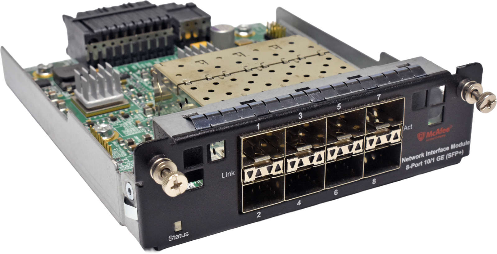 McAfee-IAC-8P10NET-MOD-610-2050-00-8-Port-1-10GE-S-001.jpg McAfee IAC-8P10NET-MOD 610-2050-00 8-Port 1/10GE SFP+ Interface Module for NS9100 NS9200 NS9300