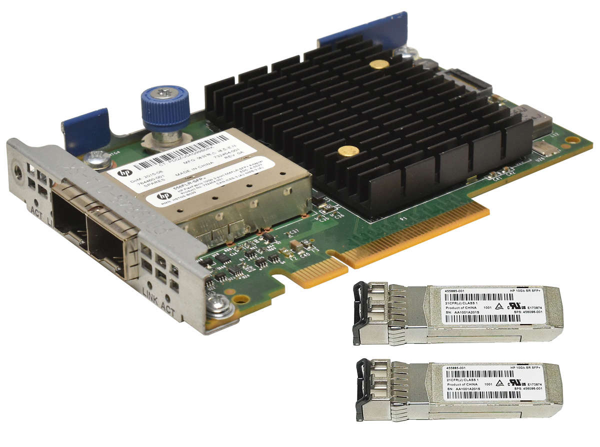 HP-FlexFabric-556FLR-SFP-Dual-Port-SFP-10GbE-Serve-001.jpg HP FlexFabric 556FLR-SFP+ Dual-Port SFP+ 10GbE Server Adapter 764460-001 732454-001 + 2x GBIC