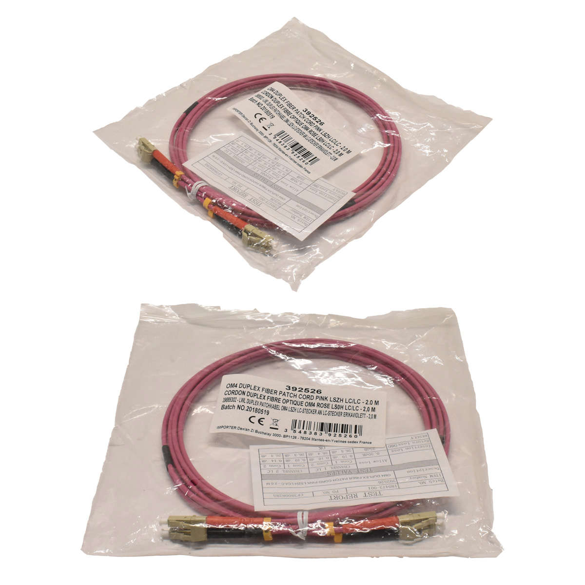 Corning OM4 Duplex FIBER Patch Cord Pink LSZH LC/LC - 2m 392526 NEU