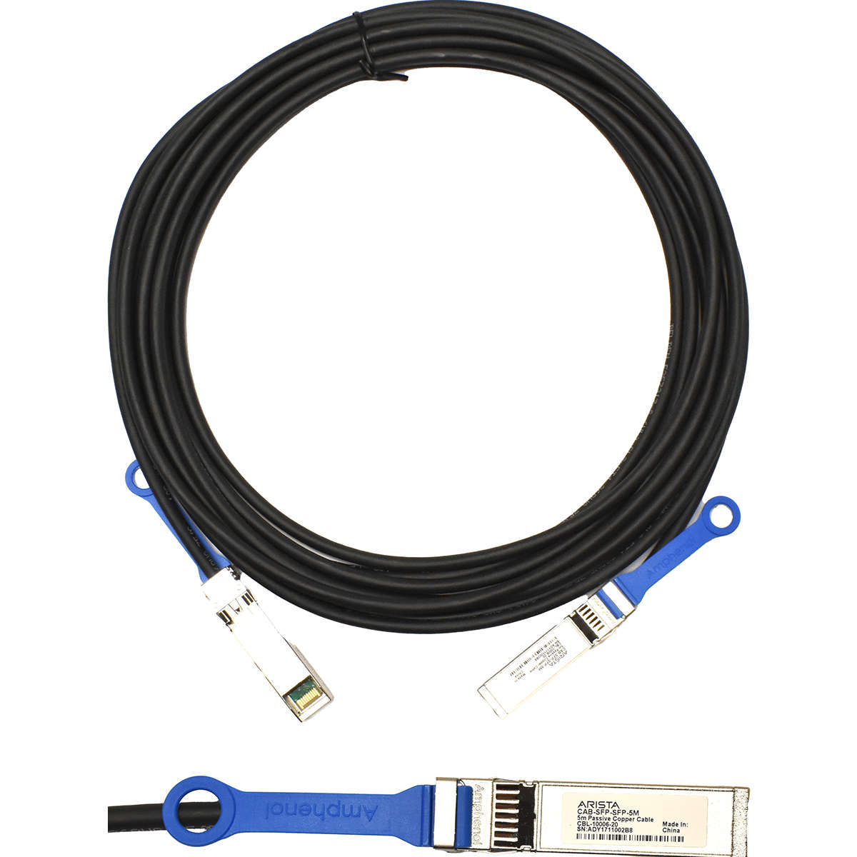 ARISTA-CAB-SFP-SFP-5m-10GBASE-CR-twinax-copper-cab-002.jpg ARISTA CAB-SFP-SFP-5m 10GBASE-CR twinax copper cable with SFP+ connectors on both ends 5m CBL-10006-20 Neu NEW