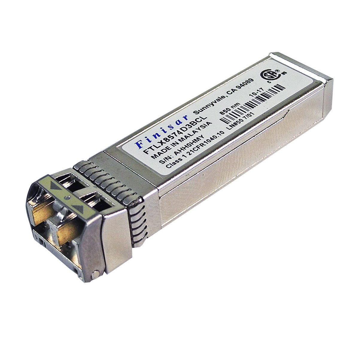 Finisar FTLX8574D3BCL 10GBASE FC SFP+ SR/SW 850 nm Transceiver Finisar FTLX8574D3BCL 10GBASE FC SFP+ SR/SW 850 nm Transceiver