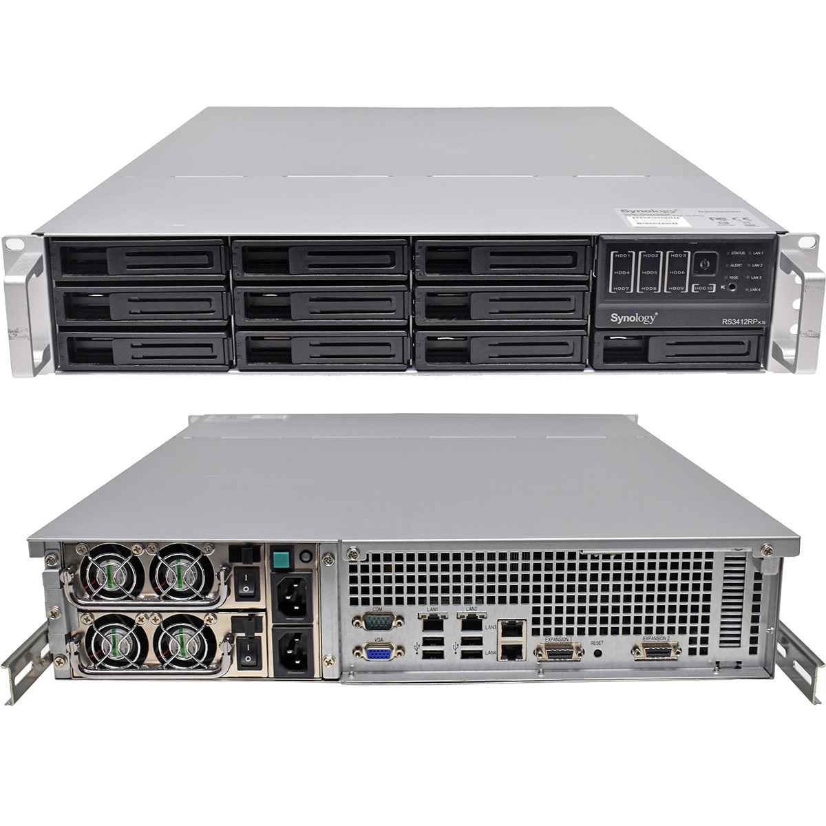 Synology RS3412RPxs 10-Bay 2U NAS Rack Station Intel Core i3 Dual-core 3.1GHz 2GB ECC DDR3 +Caddys