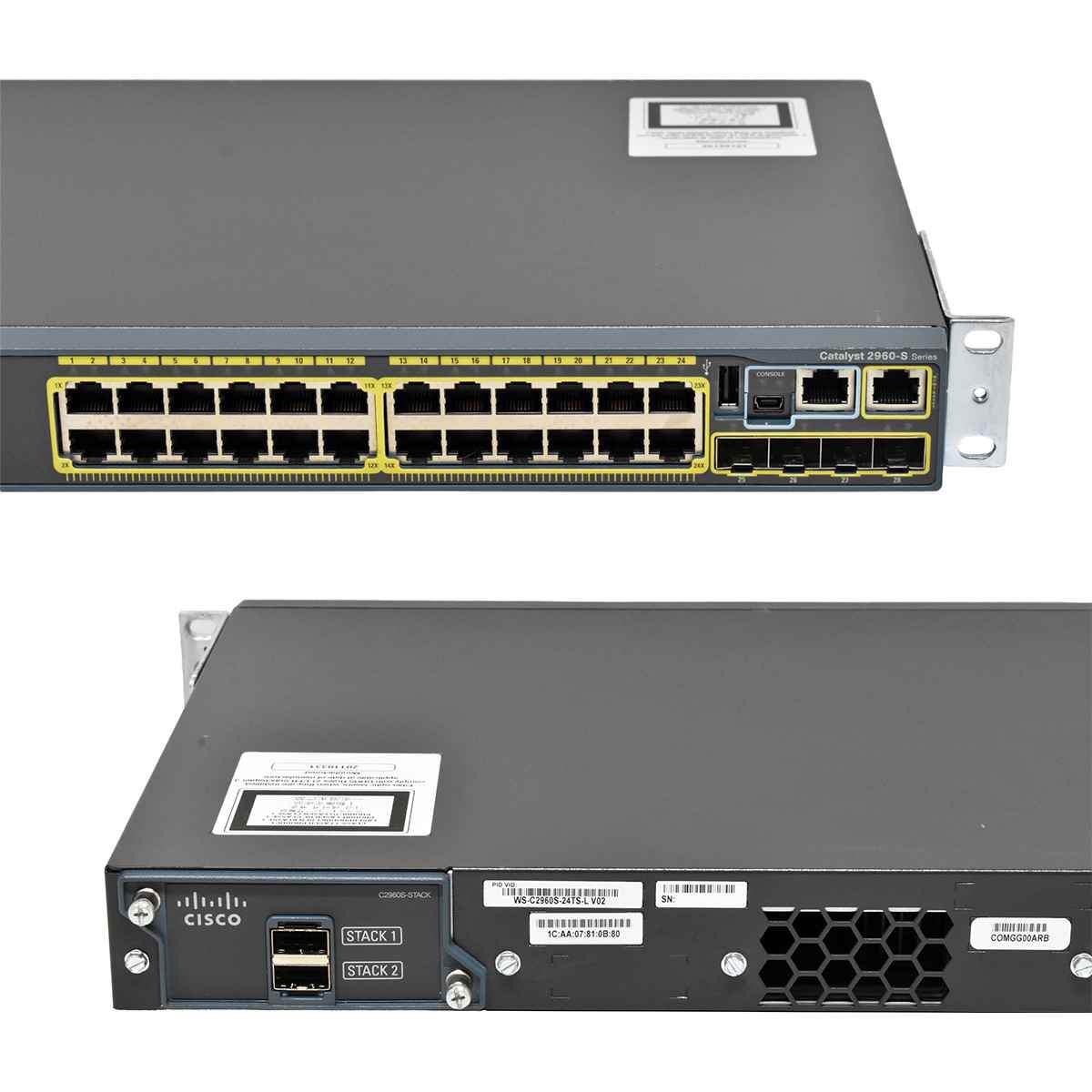 Cisco Catalyst WS-C2960S-24TS-L 24-Port GE Switch + 4 x SFP + Stack Module C2960S-STACK Cisco Catalyst WS-C2960S-24TS-L 24-Port GE Switch + 4 x SFP + Stack Module C2960S-STACK
