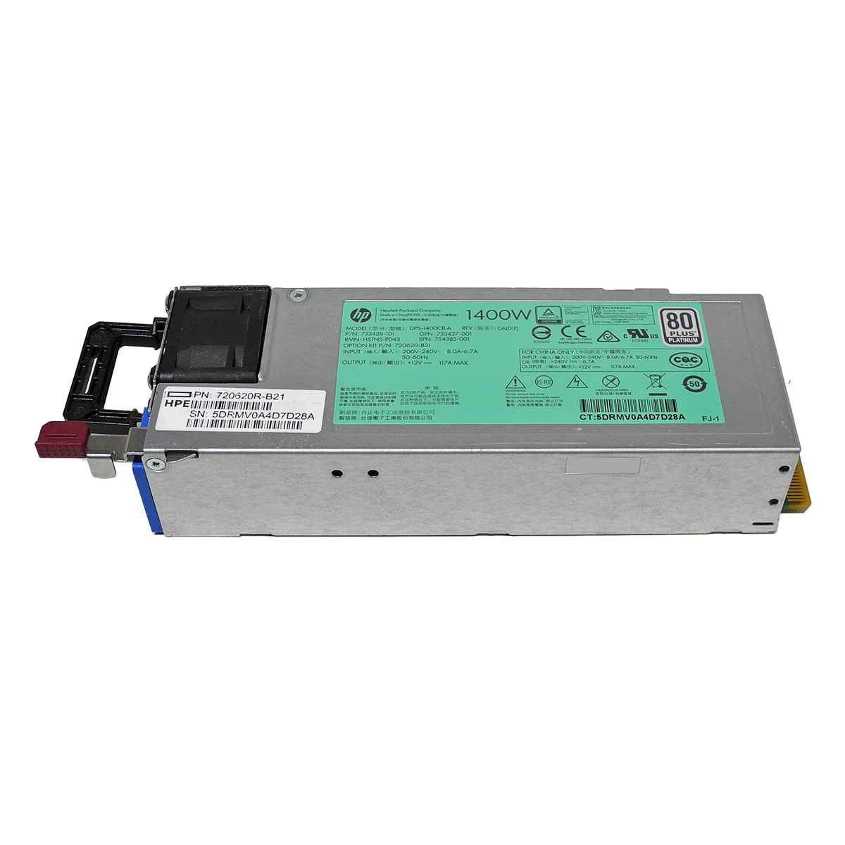 HP DPS-1400CB A Power Supply/Netzteil 1400W HSTNS-PD43 DL360 380 G9 754383-001 HP DPS-1400CB A Power Supply/Netzteil 1400W HSTNS-PD43 DL360 380 G9 754383-001