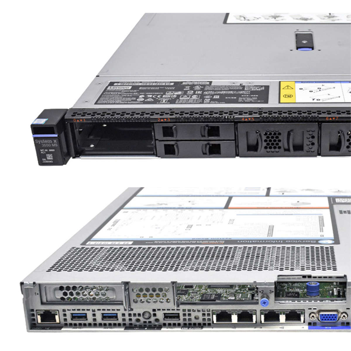 Lenovo System x3550 M5 Server Barebone no CPU no DDR4 2x Heatsink M1215 4x SFF 2,5