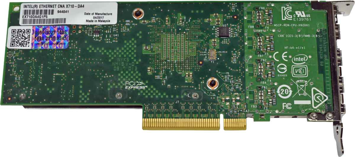 Intel X710-DA4 EX710DA4G1P5 944041 4-Port 10G PCIe 3.0 x8 Server Adapter LP