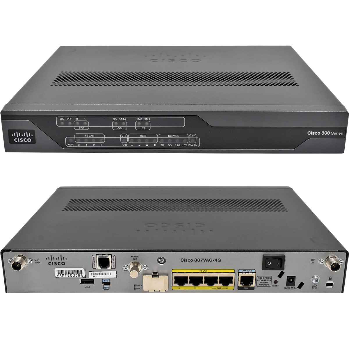 Cisco C887VAG-4G-GA-K9 4-Port Fast Ethernet Integrated Services Router no PSU Cisco C887VAG-4G-GA-K9 4-Port Fast Ethernet Integrated Services Router no PSU