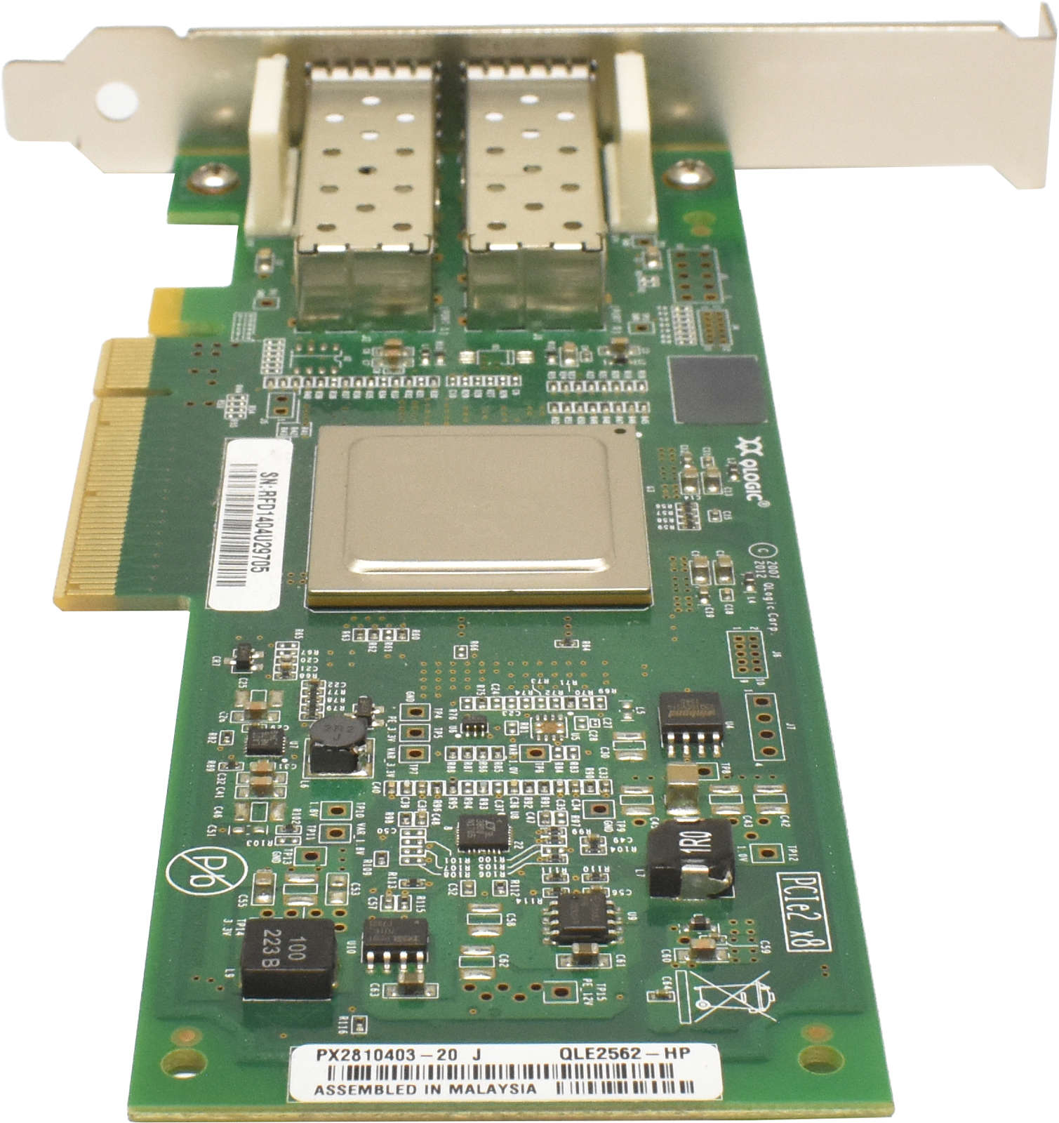 HP QLogic QLE2562-HP 2-Port 8G FC Network Adapter PCIe x8 AJ764-63002 489191-001 FP