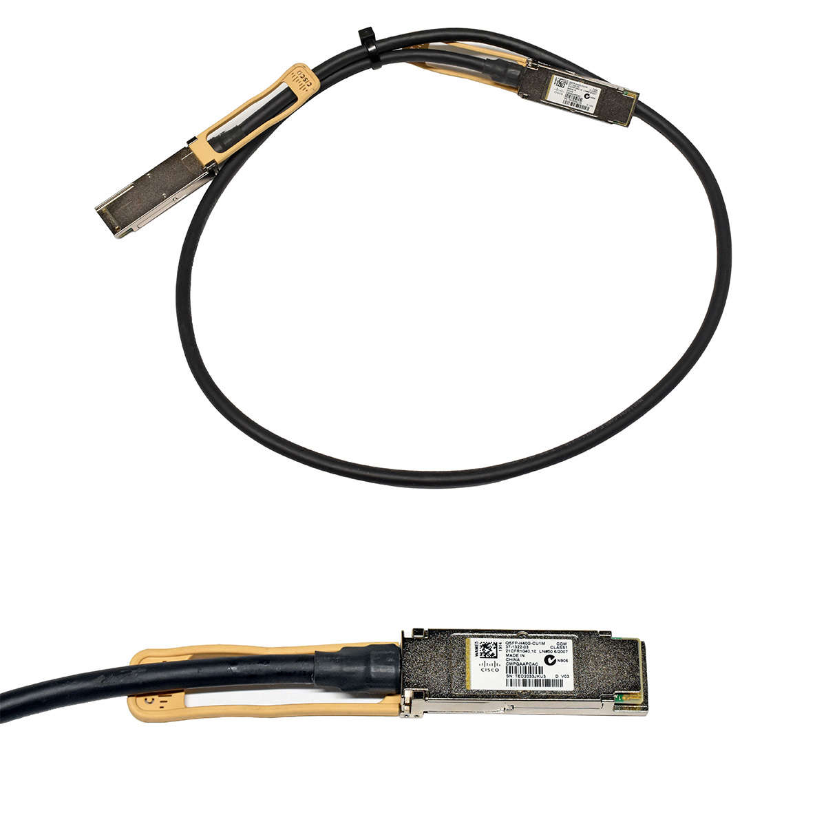 Cisco-QSFP-H40G-CU1M-37-1322-03-37-1322-02-1m-40G-005.jpg Cisco QSFP-H40G-CU1M 37-1322-03 37-1322-02 1m 40G Passive Copper DAC Data Cable QSFP+ - QSFP+