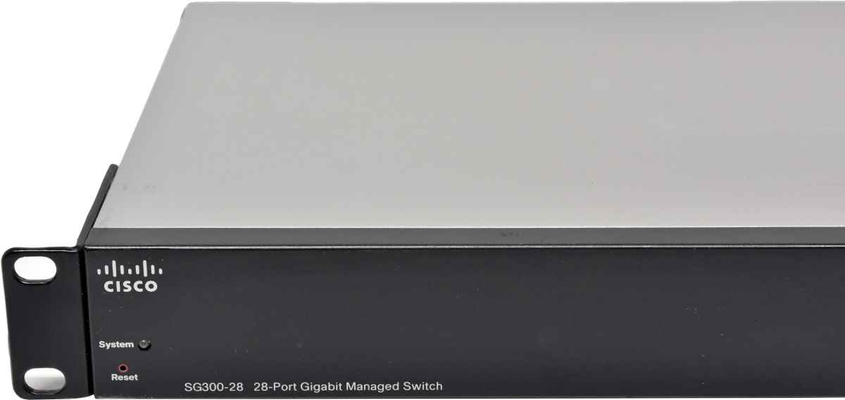 Cisco SG300-28 28-Port RJ-45 GE Switch SRW2024-K9 2x SFP Rack Ears Cisco SG300-28 28-Port RJ-45 GE Switch SRW2024-K9 2x SFP Rack Ears