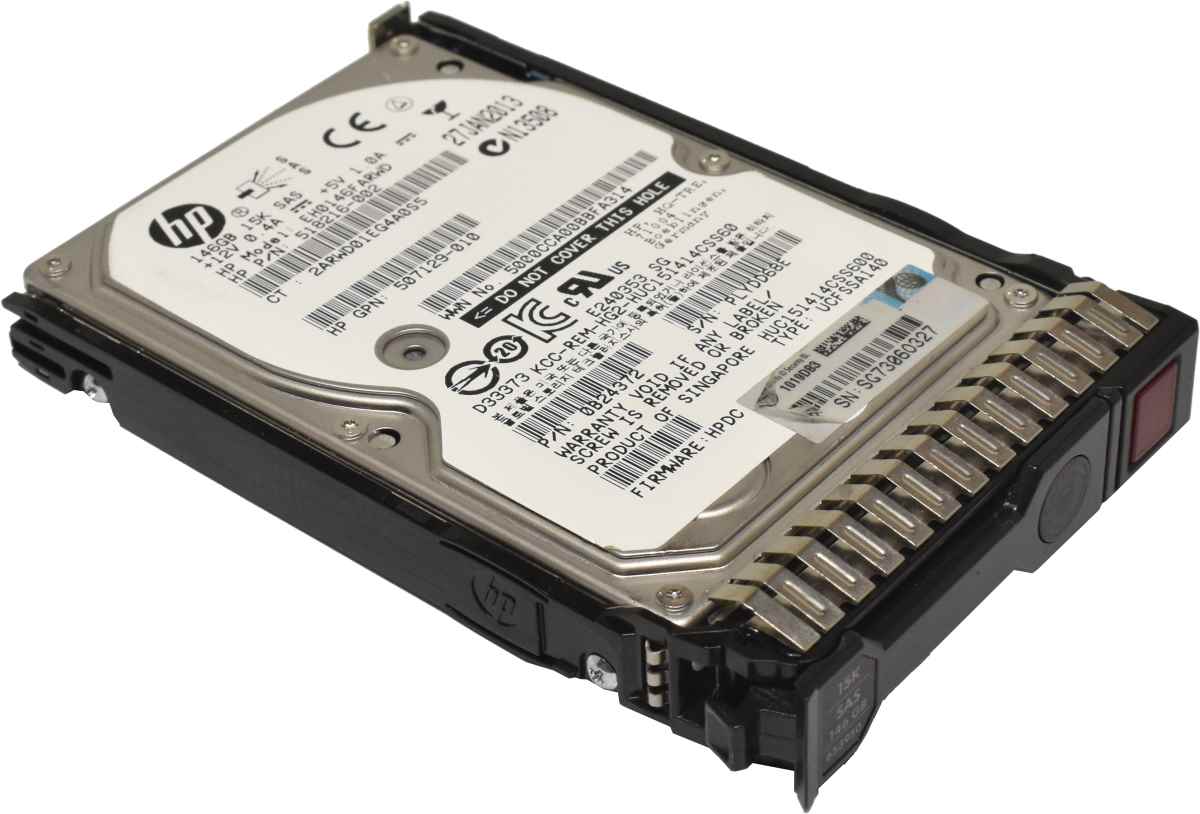 HP 146GB 2.5" 6G 10K SAS HDD Festplatte EH0146FARWD 518216-002 mit Rahmen