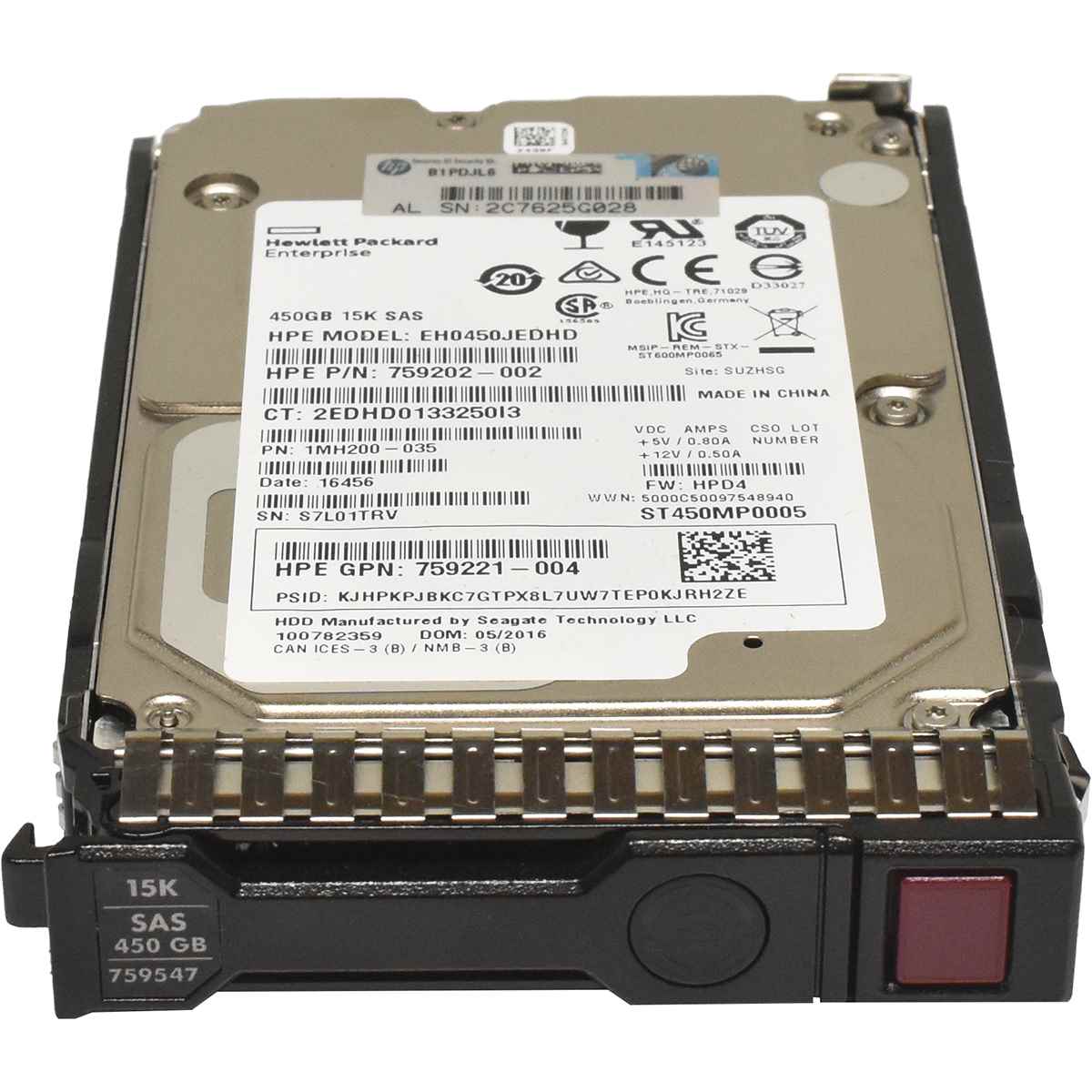 HP 450GB 2.5" 12G 15K SAS HDD Festplatte 759547-001 759221-004 mit Rahmen HP 450GB 2.5" 12G 15K SAS HDD Festplatte 759547-001 759221-004 mit Rahmen
