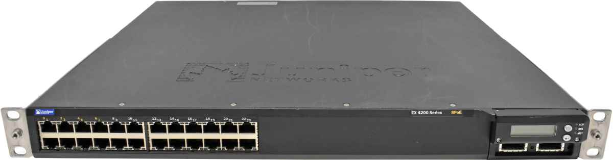 Juniper EX4200-24T 24-Port GE 8-Port PoE +Module 2x 10G XFP Juniper EX4200-24T 24-Port GE 8-Port PoE +Module 2x 10G XFP