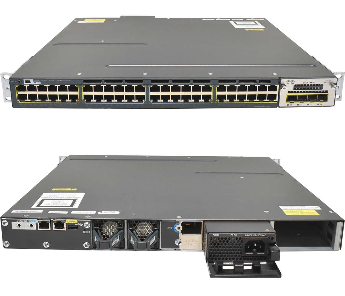 Cisco-WS-C3560X-48T-S-48-Port-RJ-45-GE-Switch-1x-P-007.jpg Cisco WS-C3560X-48T-S 48-Port RJ-45 GE Switch 1x PSU + C3KX-NM-1G Rack Ears