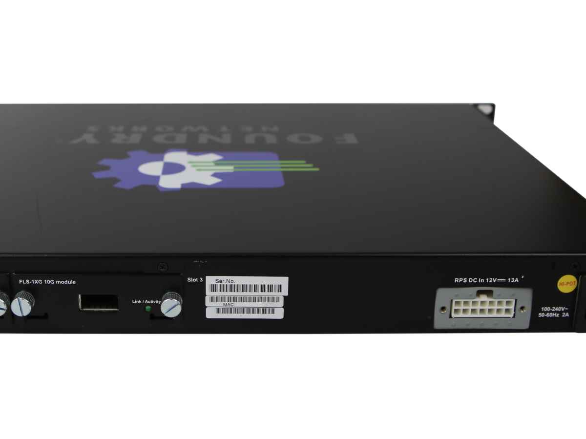 FOUNDRY FastIron LS 648 FLS 648 48-Port RJ-45 GE Switch 4x SFP +Modules +XFPs +Rack Ears