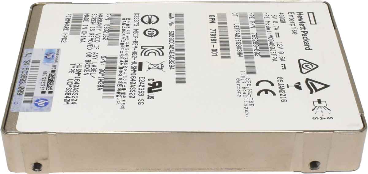 HP SSD 400GB 2.5" 12G SAS SFF MO0400JEFPA 765289-002 0B32162 779181-001