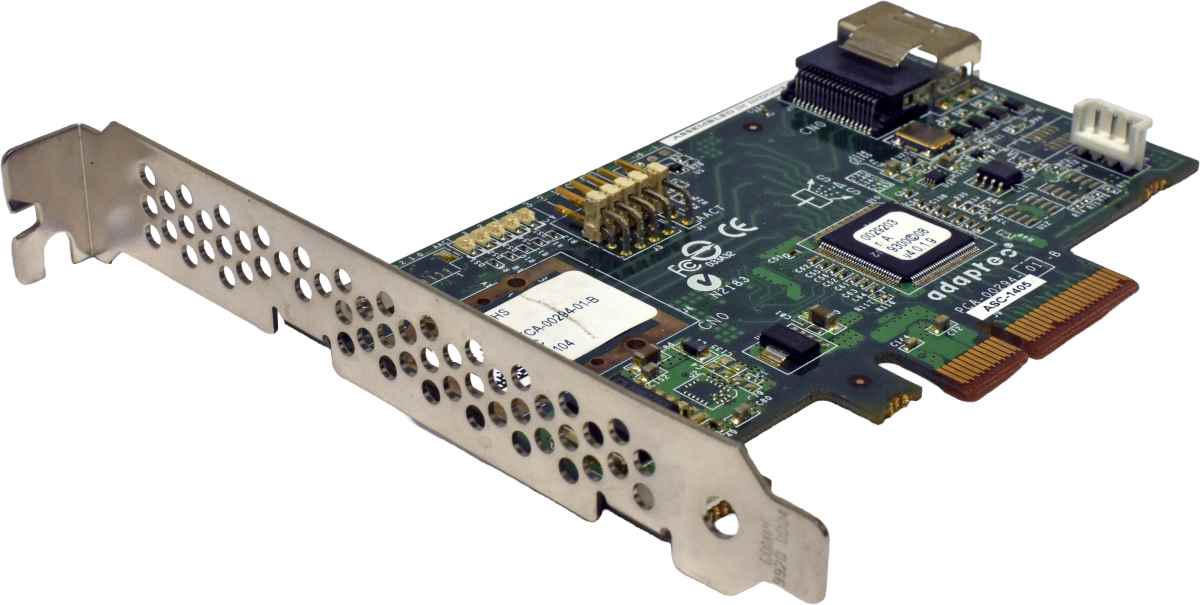 Adaptec ASC-1405 TCA-00294-01-B 3G PCIe x4 SAS/SATA Non RAID HBA FP Adaptec ASC-1405 TCA-00294-01-B 3G PCIe x4 SAS/SATA Non RAID HBA FP