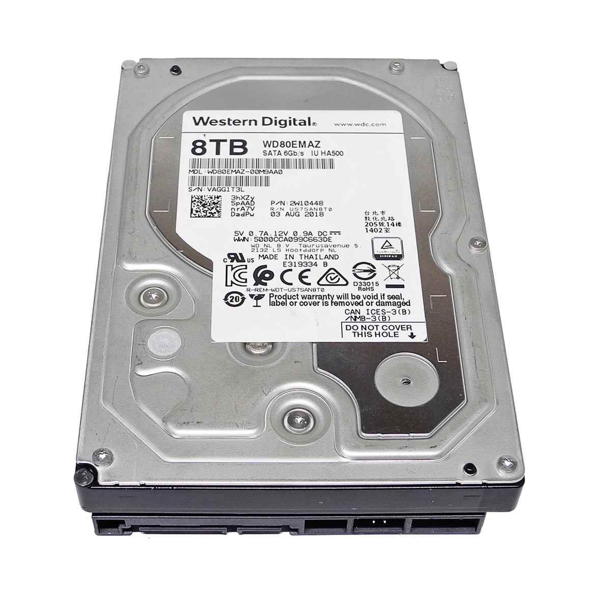 Western Digital WD80EMAZ- 00M9AA0 8TB 3.5" 5.4K 6G SATA HDD Festplatte Western Digital WD80EMAZ- 00M9AA0 8TB 3.5" 5.4K 6G SATA HDD Festplatte