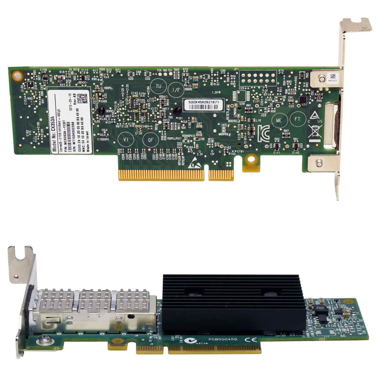 Mellanox MCX353A-QCBT ConnectX-3 FDR InfiniBand Single Port QSFP 40Gb/s PCIe x8 Adapter LP Mellanox MCX353A-FCBT ConnectX-3 FDR InfiniBand Single Port QSFP 40Gb/s PCIe x8 Adapter LP