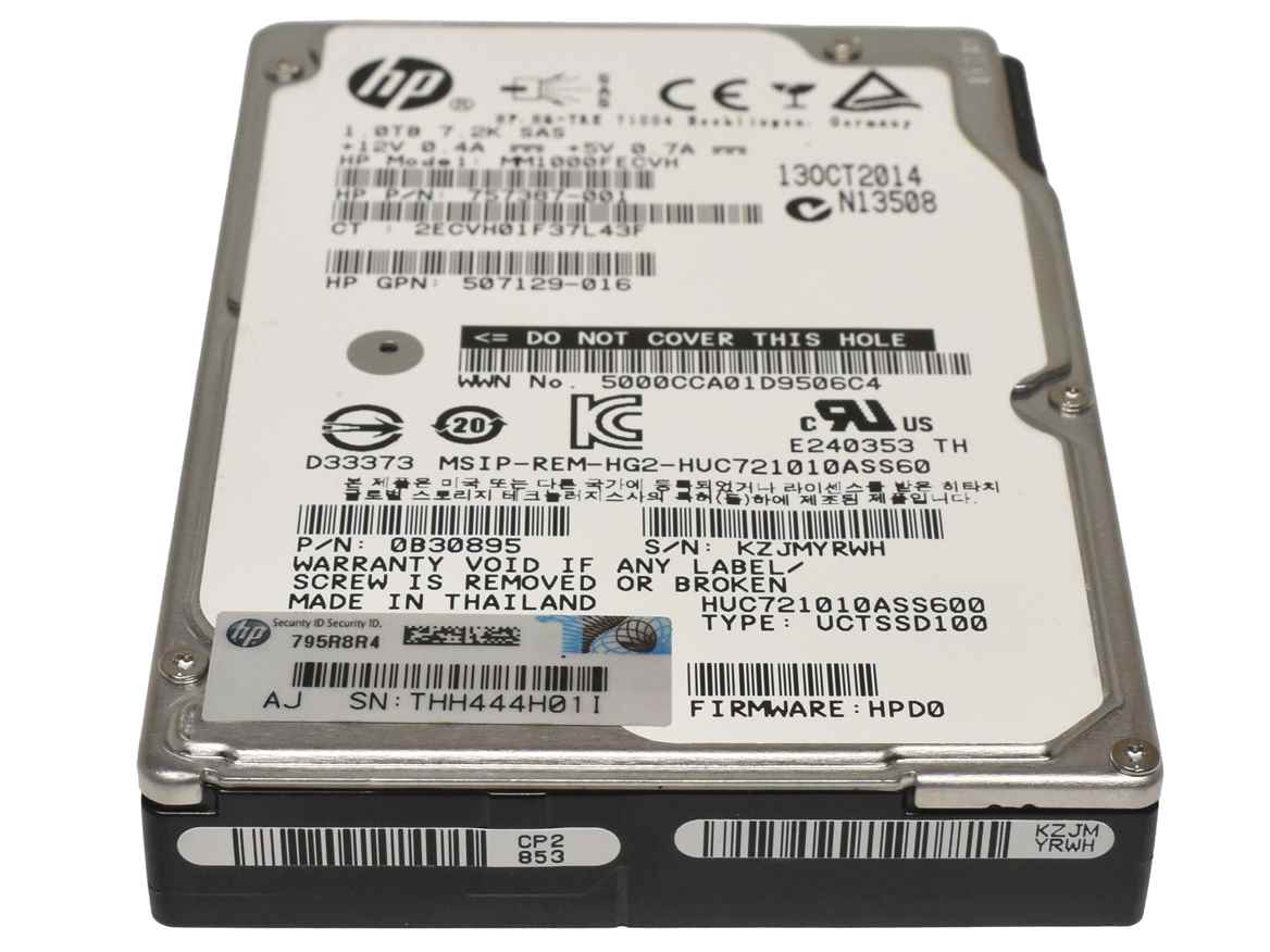 HP 1TB 2.5" 6G 7.2K SAS HDD Festplatte MM1000FECVH 757387-001 0B30895