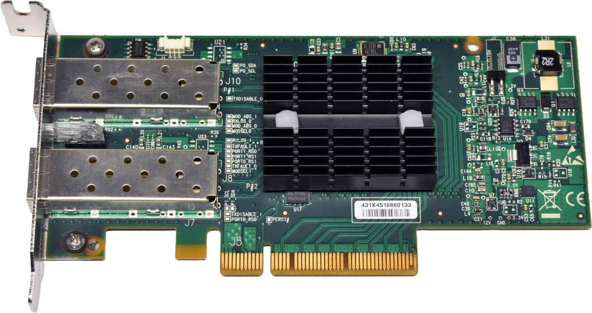 IBM Mellanox 00E1856 Dual-Port 10G SFP+ RoCE SR Network Adapter PCIe x8 LP +GBICs