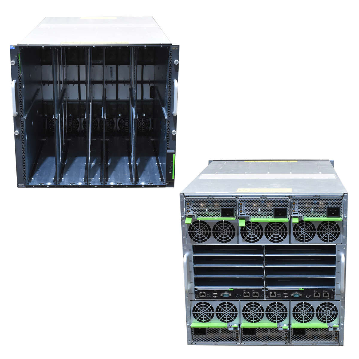 Fujitsu Bladecenter Primergy BX900 S2 2x Mgmt Blade S1 A3AC40096530 6 x PSU Rail