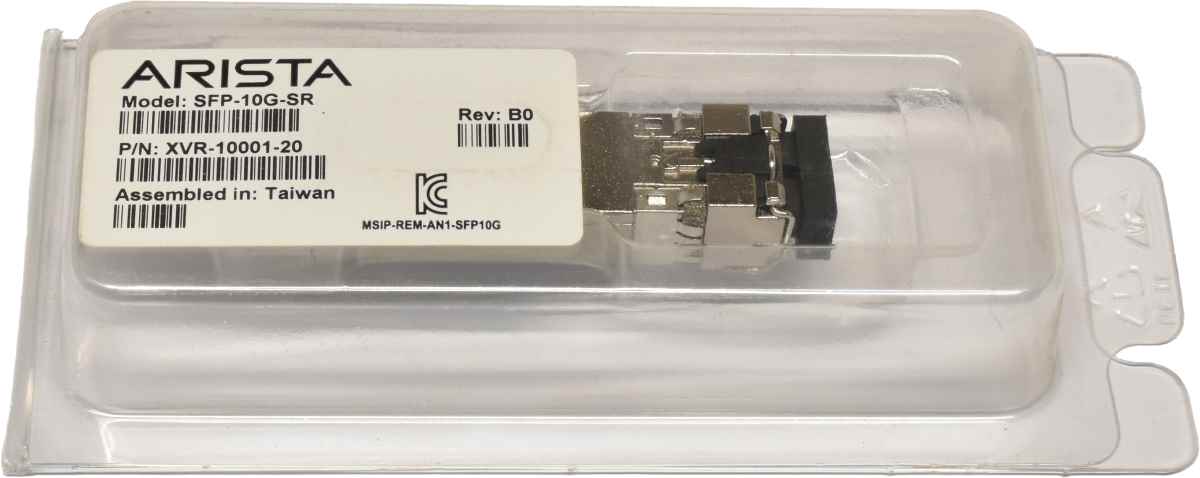Arista Original GBIC SFP-10G-SR 10Gbps SFP+ 850nm 400m XVR-10001-20 Rev: B0 Neu Arista Original GBIC SFP-10G-SR 10Gbps SFP+ 850nm 400m XVR-10001-20 Rev: B0 Neu