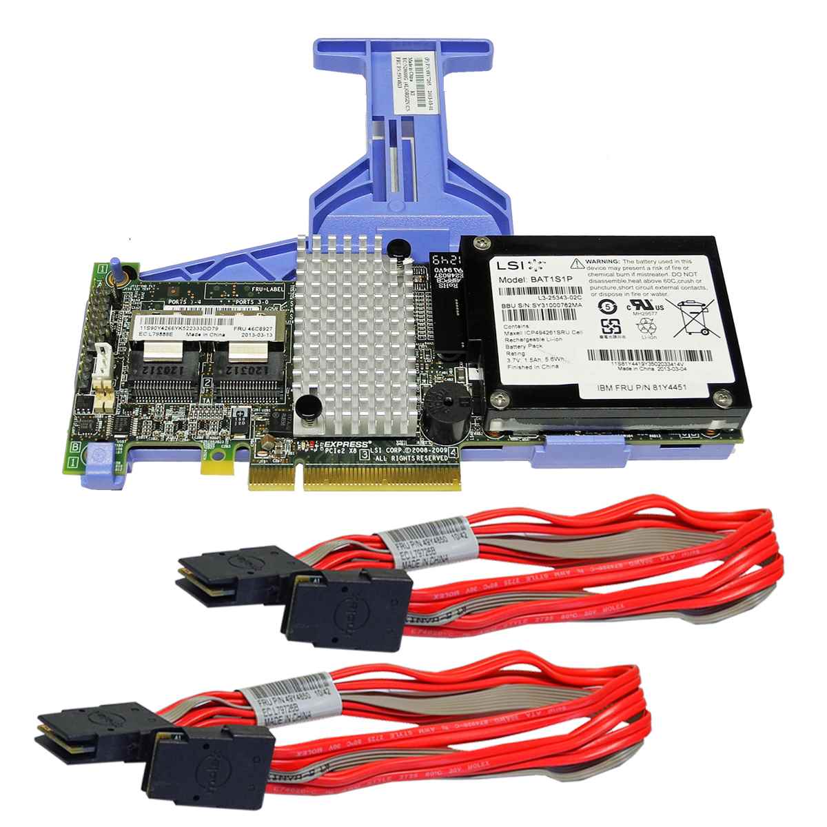 IBM ServeRAID M5015 6 Gb/s RAID Controller 46C8927 +BBU + Kabel + Backplane IBM ServeRAID M5015 6 Gb/s RAID Controller 46C8927 +BBU + Kabel + Backplane